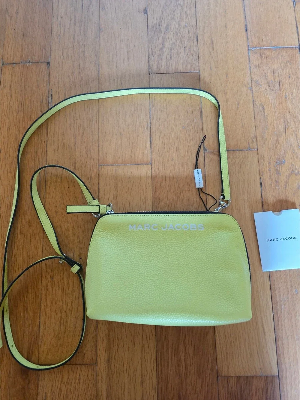 NWOT Marc Jacobs Grind Leather Crossbody Pouch In Lemoncello